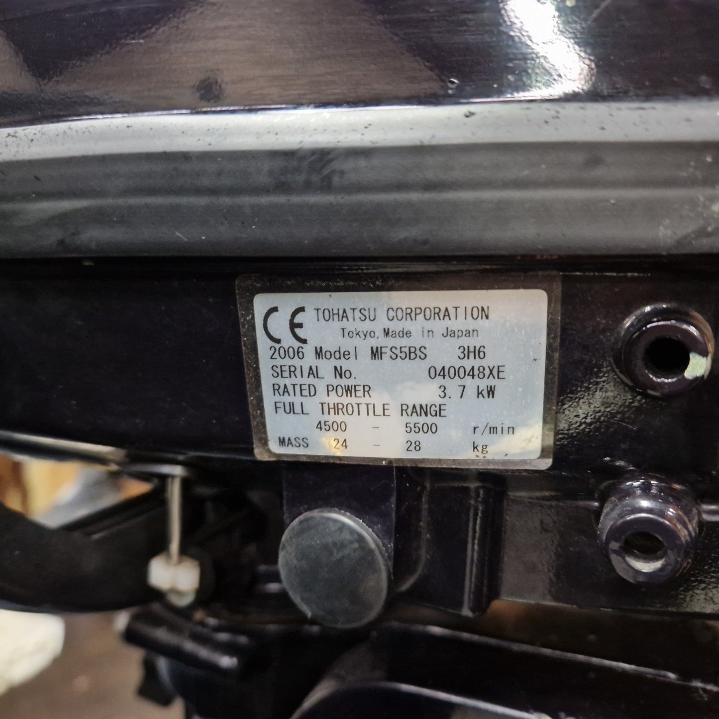 2006 Tohatsu 5hp Outboard - Long Shaft
